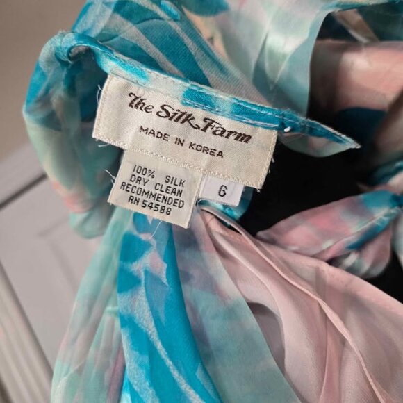 Size 6 The Silk Farm 100% Silk Vintage Dress Fairy Pastel With Matching Belt - Picture 10 of 10